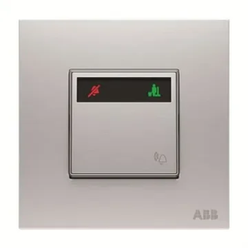 ABB Silver Do Not Disturb/Make Up Room Switch, 1 Way, 2 Gang, AM4 - 2CLA621589N1101 product image