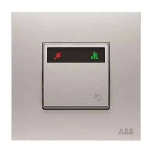ABB Silver Do Not Disturb/Make Up Room Switch, 1 Way, 2 Gang, AM4 - 2CLA621589N1101 product image