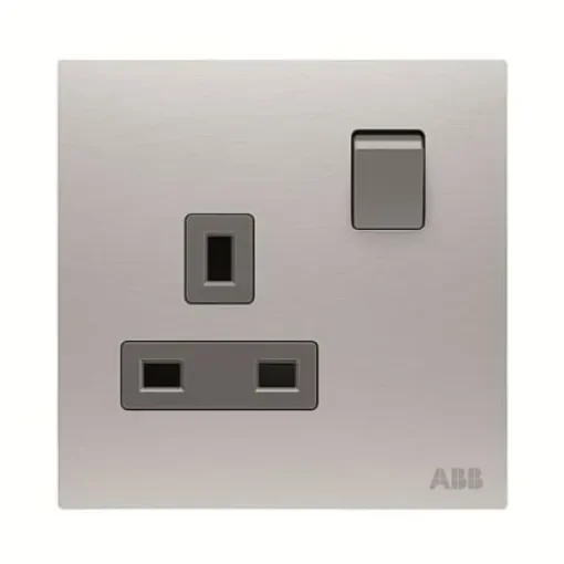 ABB Silver Electrical Socket, 2 Poles, 13A - 2CLA623719N1101 product image
