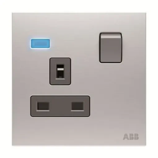 ABB Silver Electrical Socket, 2 Poles, 13A - 2CLA623729N1101 product image