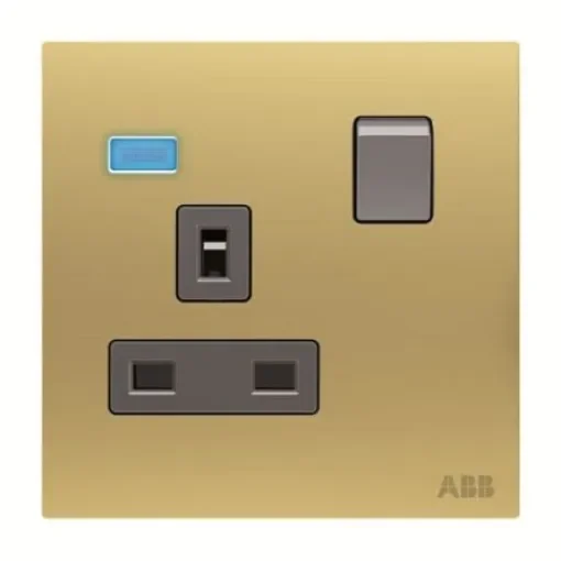 ABB Gold Electrical Socket, 2 Poles, 13A - 2CLA623729N1701 product image