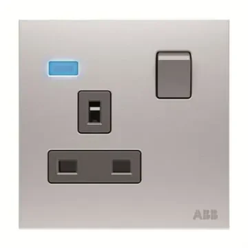 ABB Silver Electrical Socket, 2 Poles, 13A - 2CLA623749N1101 product image