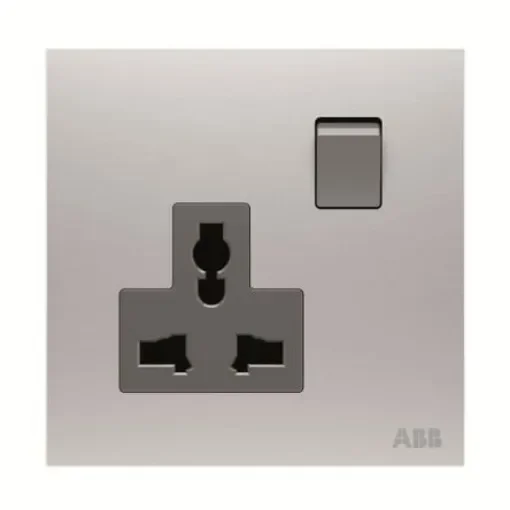 ABB Silver Electrical Socket, 2 Poles, 13A - 2CLA623919N1101 product image