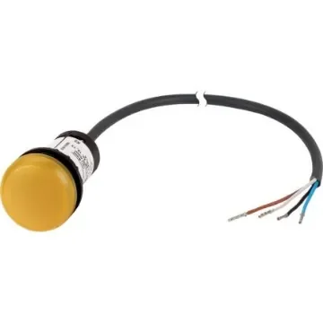 Eaton, Panel Mount White LED Indicator, 22.5mm Cutout, Dome - 185148 C22-L-Y-24-P65 product image