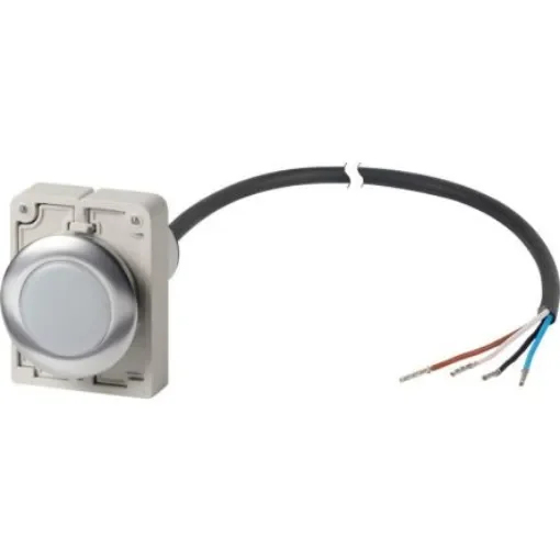 Eaton, Panel Mount White LED Indicator, 30mm Cutout, Dome - 186072 C30C-FL-W-24-P65 product image