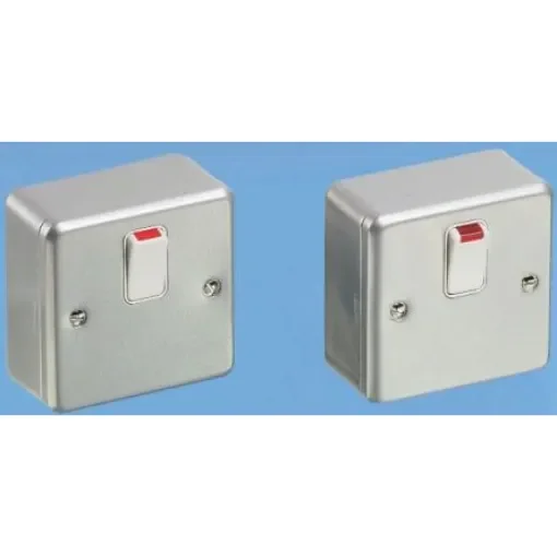 MK Electric Silver Metal Clad Switch, 1 Gang, Metalclad - K5212 ALM product image