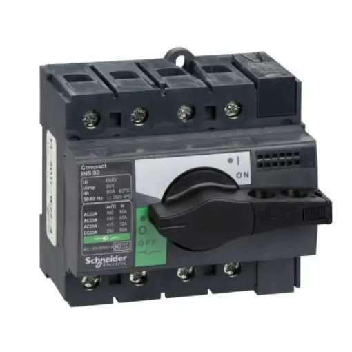 Schneider Electric 4 Pole Isolator Switch - 80A Maximum Current - 28905 product image