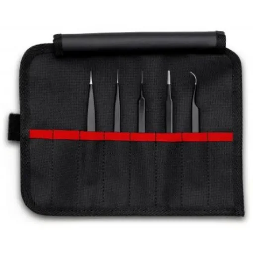 Knipex 120 mm, Stainless Steel, ESD Tweezer Set - 92 00 01 ESD product image