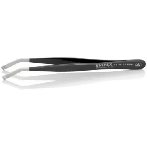 Knipex 120 mm, Stainless Steel, Smooth, ESD Tweezer - 92 16 01 ESD product image