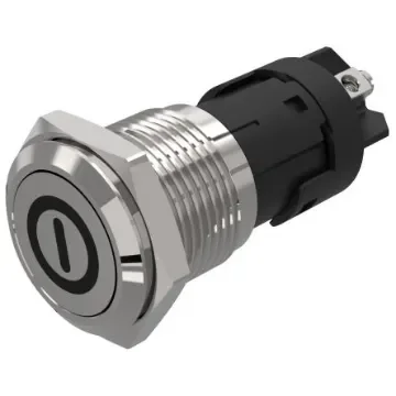 EAO 82 Series Push Button Switch, Momentary, Panel Mount, 16mm Cutout, SPDT, 240V, IP65, IP67 - 82-4152.1000.B001 product image