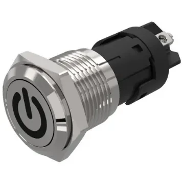 EAO 82 Series Push Button Switch, Momentary, Panel Mount, 16mm Cutout, SPDT, 240V, IP65, IP67 - 82-4152.1000.B002 product image