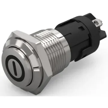 EAO 82 Series Push Button Switch, Momentary, Panel Mount, 16mm Cutout, SPDT, 240V, IP65, IP67 - 82-4162.1000.B001 product image