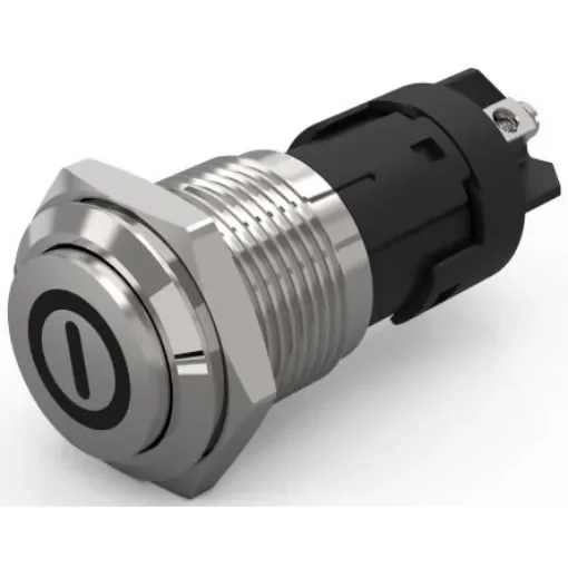 EAO 82 Series Push Button Switch, Momentary, Panel Mount, 16mm Cutout, SPDT, 240V, IP65, IP67 - 82-4162.1000.B001 product image