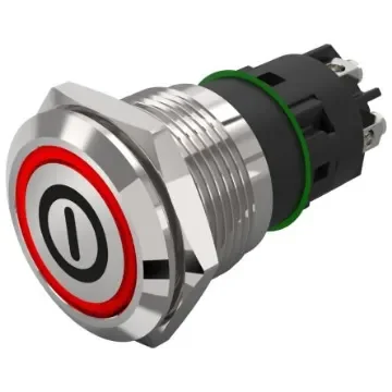 EAO 82 Series Illuminated Illuminated Push Button Switch, Latching, Panel Mount, 19mm Cutout, SPDT, Red LED, 240V, - 82-5152.2114.B001 product image