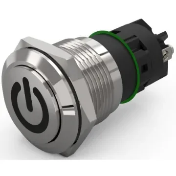 EAO 82 Series Push Button Switch, Latching, Panel Mount, 19mm Cutout, SPDT, 240V, IP65, IP67 - 82-5162.2000.B002 product image