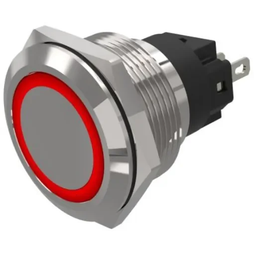 EAO 82 Series Red Indicator, 24V ac/dc, 22mm Mounting Hole Size, Solder Tab Termination, IP65, IP67 - 82-6151.0114 product image