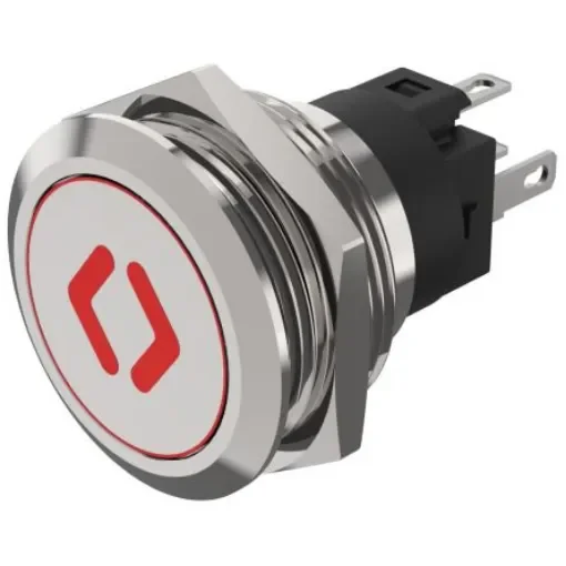 EAO 82 Series Illuminated Illuminated Push Button Switch, Momentary, Panel Mount, 22.3mm Cutout, SPDT, Red LED, 240V, - 82-6151.1A14.B006 product image