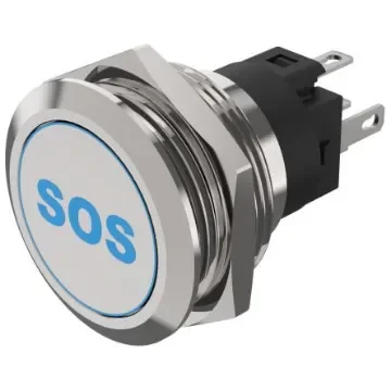 EAO 82 Series Illuminated Illuminated Push Button Switch, Momentary, Panel Mount, 22.3mm Cutout, SPDT, Blue LED, 240V, - 82-6151.1A24.B015 product image