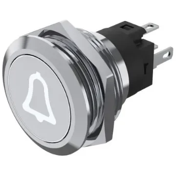 EAO 82 Series Illuminated Illuminated Push Button Switch, Momentary, Panel Mount, 22.3mm Cutout, SPDT, White LED, 240V, - 82-6151.1A54.B005 product image