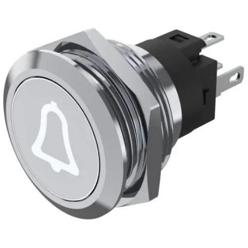 EAO 82 Series Illuminated Illuminated Push Button Switch, Momentary, Panel Mount, 22.3mm Cutout, SPDT, White LED, 240V, - 82-6151.1A54.B005 product image
