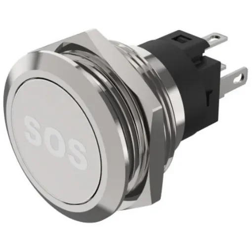 EAO 82 Series Illuminated Illuminated Push Button Switch, Momentary, Panel Mount, 22.3mm Cutout, SPDT, White LED, 240V, - 82-6151.1A54.B015 product image