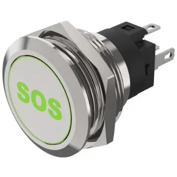 EAO 82 Series Illuminated Illuminated Push Button Switch, Momentary, Panel Mount, 22.3mm Cutout, SPDT, Red/Green LED, - 82-6151.1AA4.B015 product image