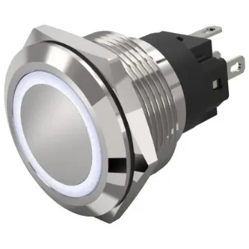 EAO 82 Series Illuminated Illuminated Push Button Switch, Momentary, Panel Mount, 22.3mm Cutout, SPDT, White LED, 240V, - 82-6651.1154 product image