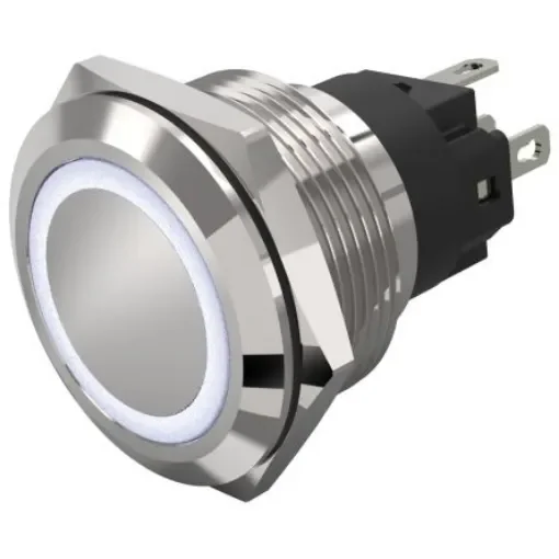 EAO 82 Series Illuminated Illuminated Push Button Switch, Momentary, Panel Mount, 22.3mm Cutout, SPDT, White LED, 240V, - 82-6651.1154 product image