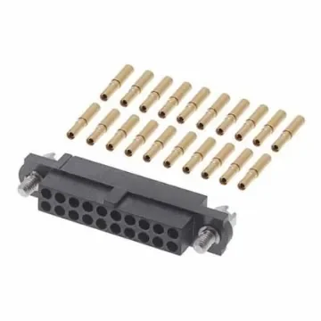 HARWIN M80-460 Connector Kit Containing 20 x Barrel Crimp Contacts Loose, Housing With Hexagonal Slotted Jackscrews - M80-4602005 product image
