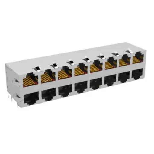 ERNI Female RJ Connector Module, Through Hole, Cat5 2x8 Port 8 -Way - 133080 / 133080-E product image