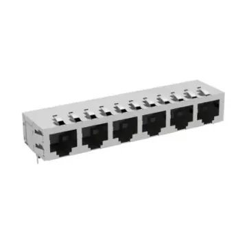 ERNI Female RJ Connector Module, Through Hole, Cat5 1x6 Port 8P-8C -Way - 133222 / 133222-E product image