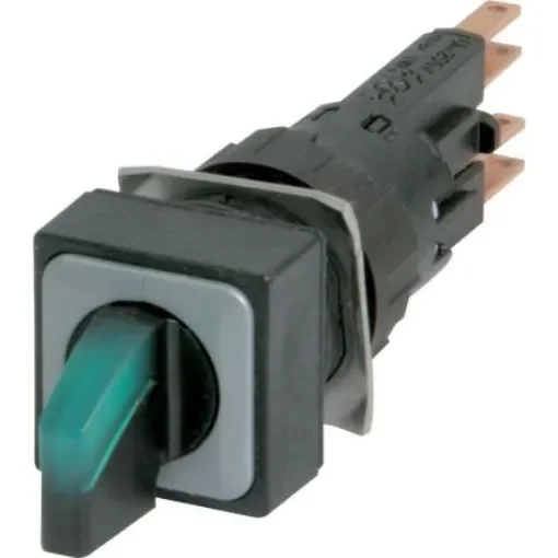 Eaton RMQ16 Series 2 Position Selector Switch Head, 16mm Cutout, Black/Green Handle - 039247 Q18LWK1R-GN/WB product image
