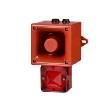 e2s AL105NX Series Red Sounder Beacon, 24 V, IP66, Wall Mount, 113dB at 1 Metre - AL105NXDC024AA0A1R/R product image