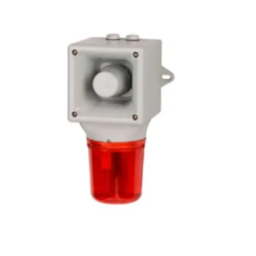 e2s AB105LDA Series Amber, Blue, Clear, Green, Red, Yellow LED Beacon, 230 V, IP65, Wall Mount, 113dB at 1 Metre - AB105LDAAC230AA0A1G/A product image
