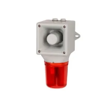 e2s AB105LDA Series Amber, Blue, Clear, Green, Red, Yellow LED Beacon, 24 V, IP65, Wall Mount, 113dB at 1 Metre - AB105LDADC024AA0A1G/R product image