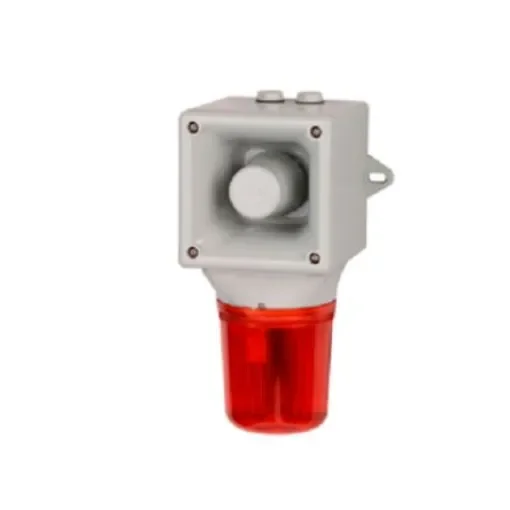 e2s AB105LDA Series Amber, Blue, Clear, Green, Red, Yellow LED Beacon, 24 V, IP65, Wall Mount, 113dB at 1 Metre - AB105LDADC024AA0A1G/R product image
