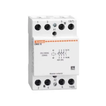 Lovato CN CN40 Contactor, 230 VAC Coil, 4-Pole, 40 A, 11 kW, 3NO+1NC - CN4001220 product image
