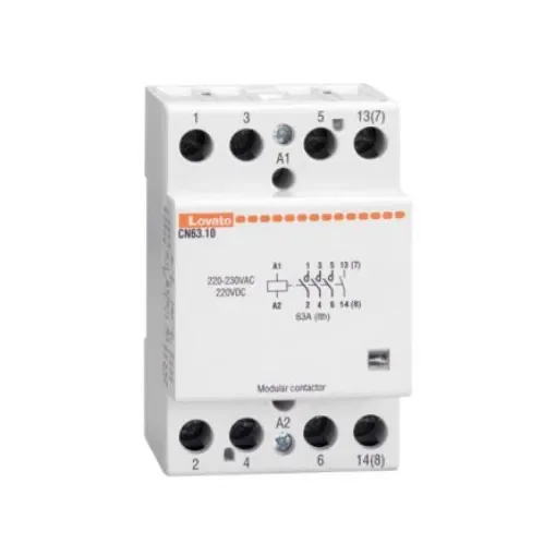 Lovato CN CN63 Contactor, 24 V ac Coil, 4-Pole, 63 A, 15 kW, 3NO + 1NC - CN6301024 product image