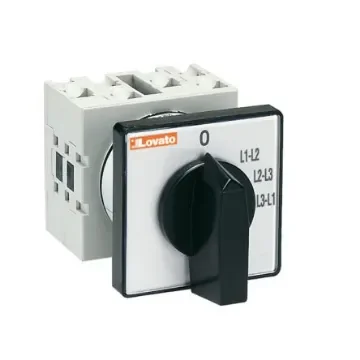 Lovato 7 Position Voltmeter Cam Switch, 16A, Short Black Handle Actuator - GX1666U product image