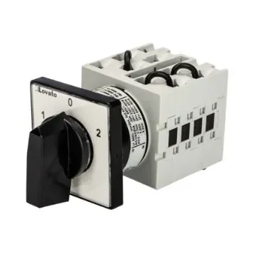 Lovato 3 Position 60° Dahlander Motor Control Cam Switch, 20A, Short Black Handle Actuator - GX2013U product image