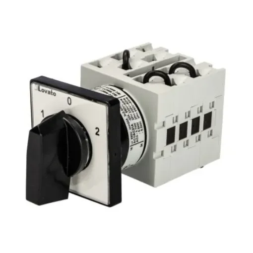 Lovato 3 Position 60° Dahlander Motor Control Cam Switch, 20A, Short Black Handle Actuator - GX2013U product image
