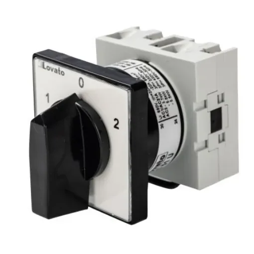Lovato, 1P 3 Position 60° Changeover Cam Switch, 690V (Volts), 20A, Short Black Handle Actuator - GX2051U product image