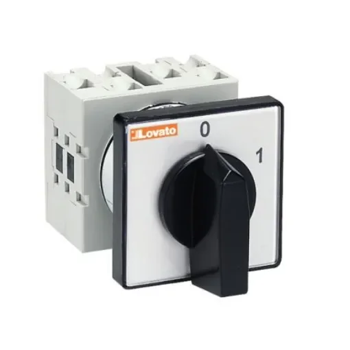 Lovato, 4P 2 Position 60° On-Off Cam Switch, 32A, Short Black Handle Actuator - GX3292U product image