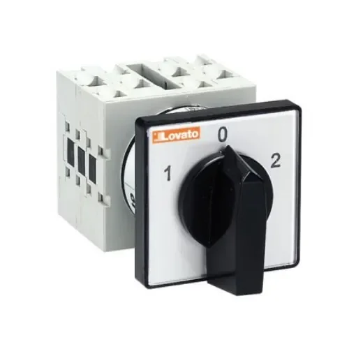 Lovato 3 Position 60° Dahlander Motor Control Cam Switch, 40A, Short Black Handle Actuator - GX4013U product image