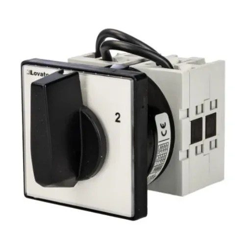 Lovato, 2P 3 Position 60° Changeover Cam Switch, 40A, Short Black Handle Actuator - GX4052U product image