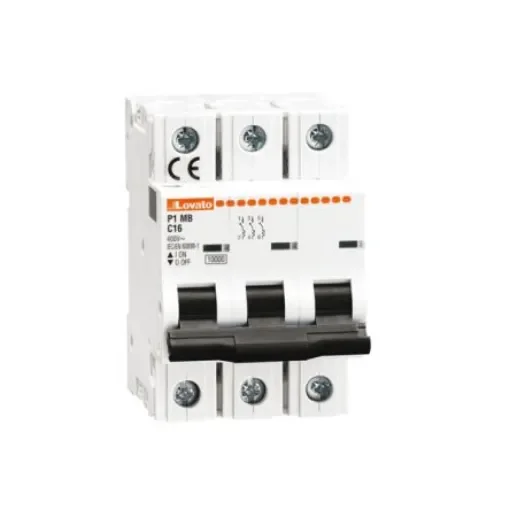Lovato P1 MCB, 3P, 13A Curve C, 230V AC, 80V DC - P1MB3PC13 product image