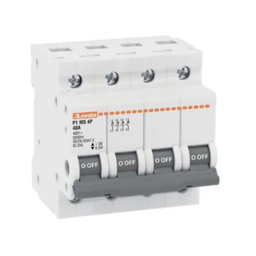 Lovato 4P Pole DIN Rail Switch Disconnector - 40A Maximum Current - P1MS4P040 product image