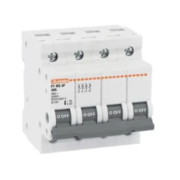 Lovato 4P Pole DIN Rail Switch Disconnector - 100A Maximum Current - P1MS4P100 product image