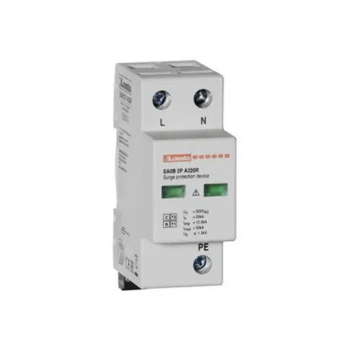 Lovato Single Phase Surge Protector, 50kA, DIN Rail Mount - SA0B2PA320R product image