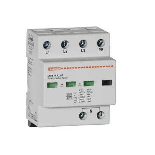 Lovato Single Phase Surge Protector, 50kA, DIN Rail Mount - SA0B3NA320R product image